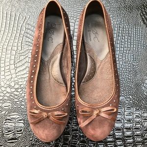 b.o.c. Brown Studded Suede Flats